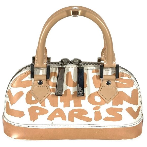 Louis Vuitton Handbags - LOUIS VUITTON M92178 MonogramGraffiti Alma PM Hand Bag Leather Beige/White
